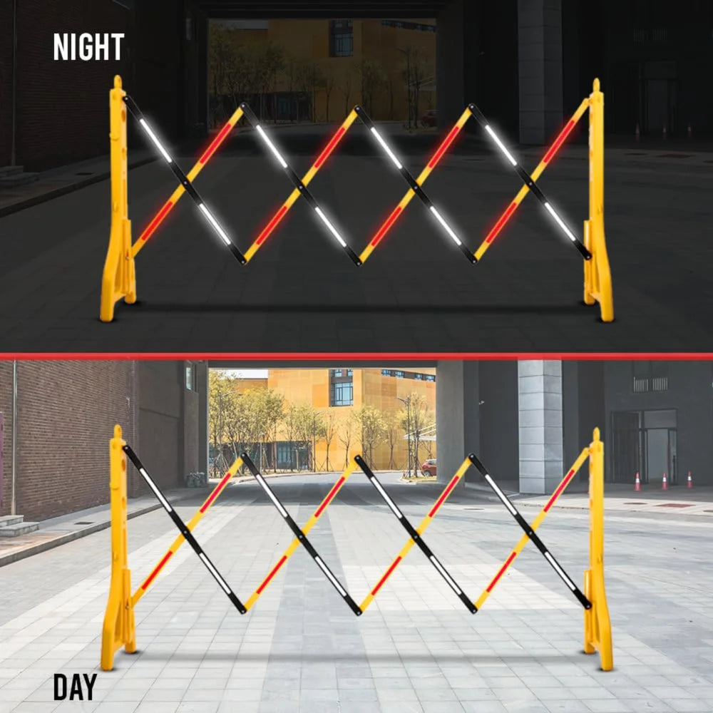Expandable Mobile Safety Barrier 2.5M | Yellow & Black Folding Barricade