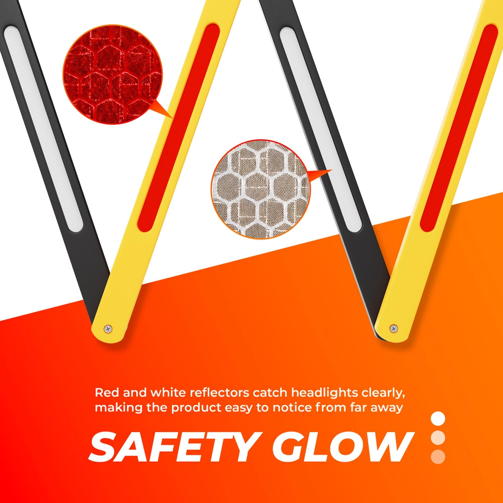 2.5M Mobile Safety Barrier Yellow & Black | Expandable Barricade with Reflective Strips