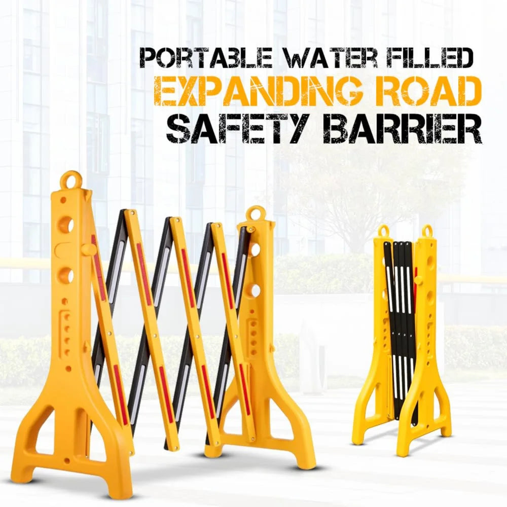 Expandable Mobile Safety Barrier 2.5M | Yellow & Black Folding Barricade