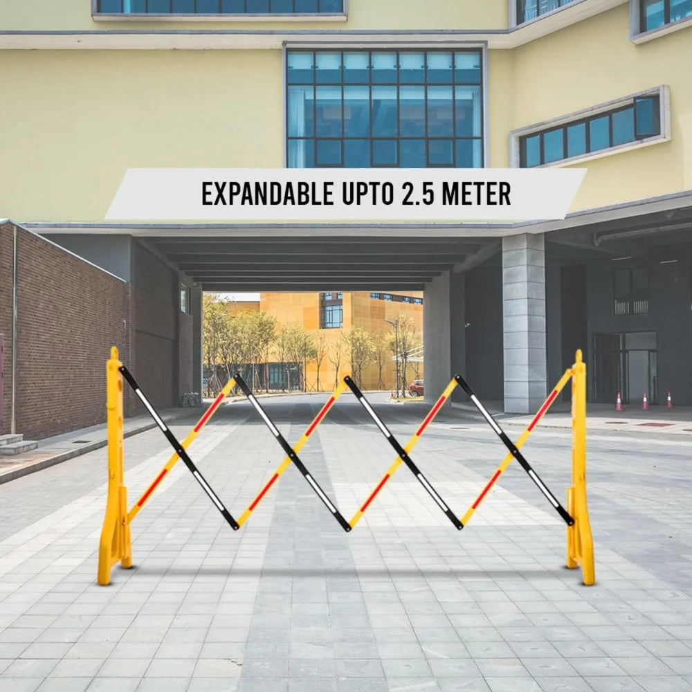 Expandable Mobile Safety Barrier 2.5M | Yellow & Black Folding Barricade