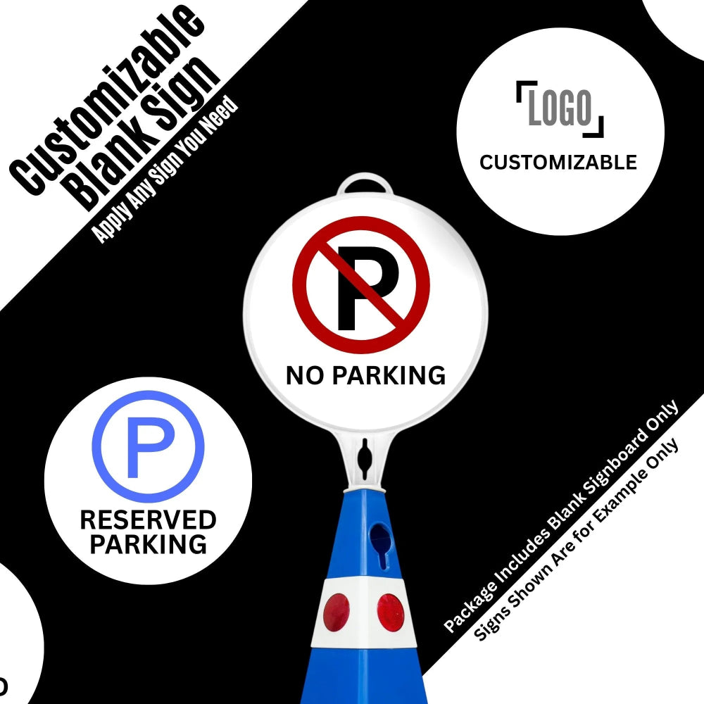 28CM Round Blank Sign Plate for Traffic Cones & Safety Barriers