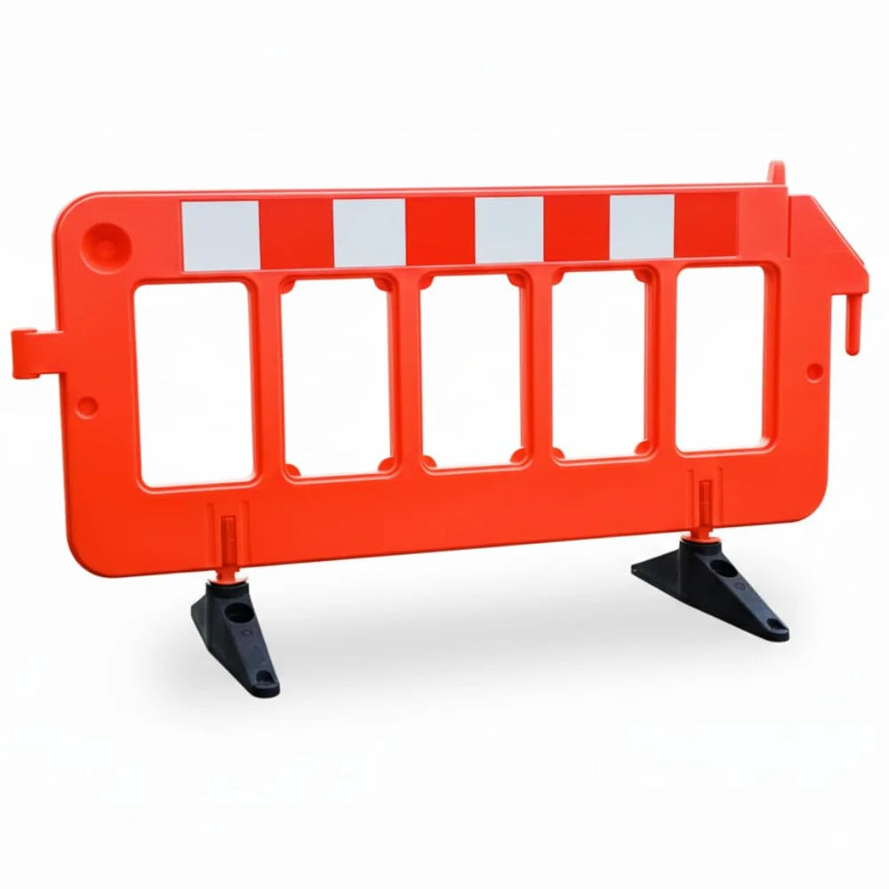 2 meter Chapter 8 traffic safety barrier with red weighted base for road and construction safety