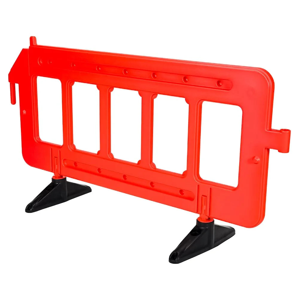 2 meter red Chapter 8 safety barrier with weighted base for traffic and crowd control