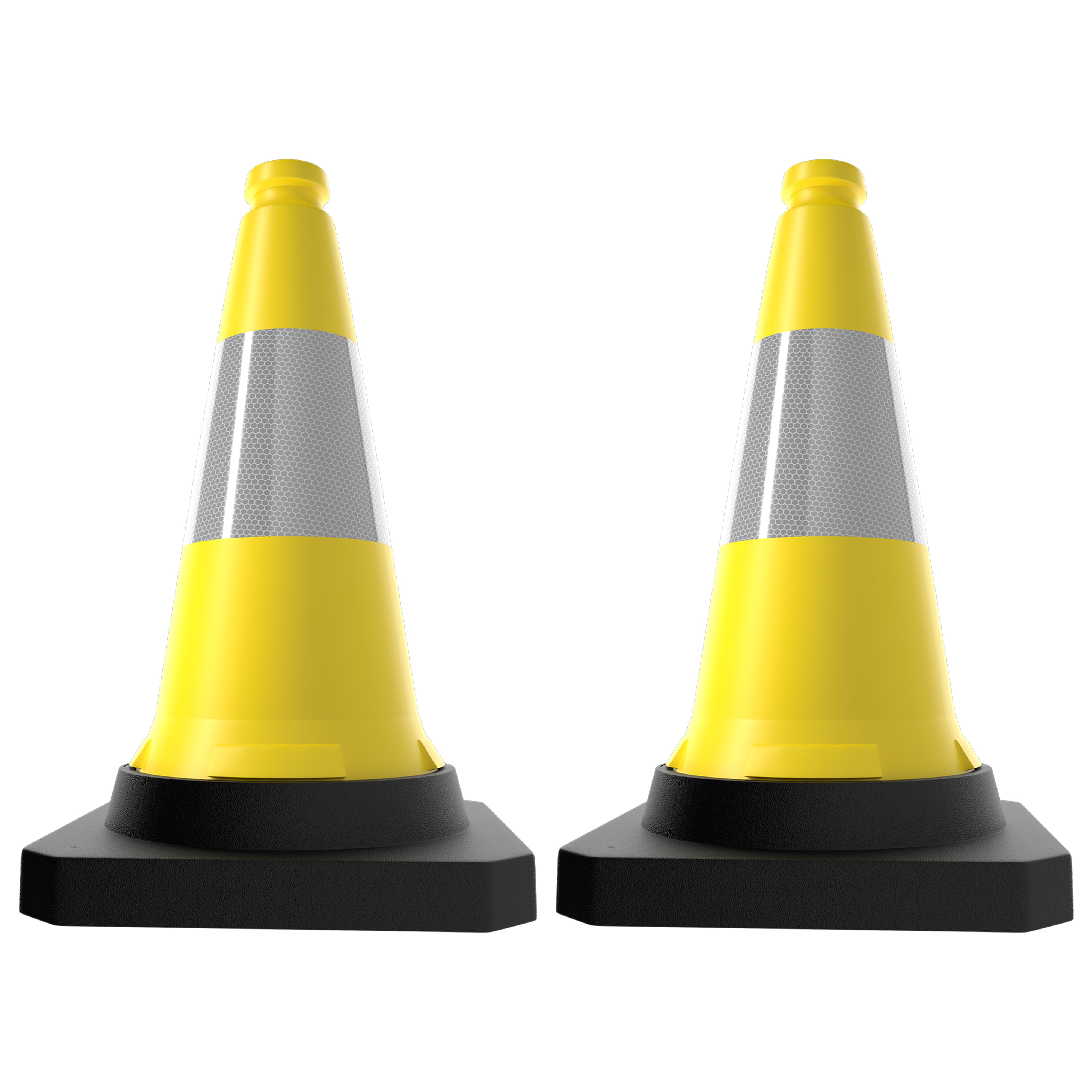 500mm Yellow Traffic Cone High Visibility Reflective