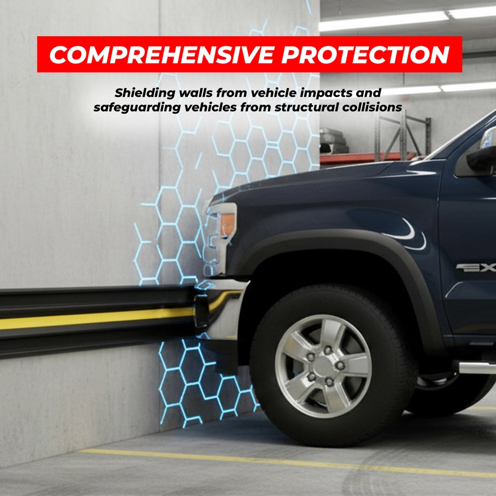 3 Meter Wall Guard Protector | Heavy Duty Garage & Parking Wall Bumper - Black & Yellow | 300× 20× 2.5CM
