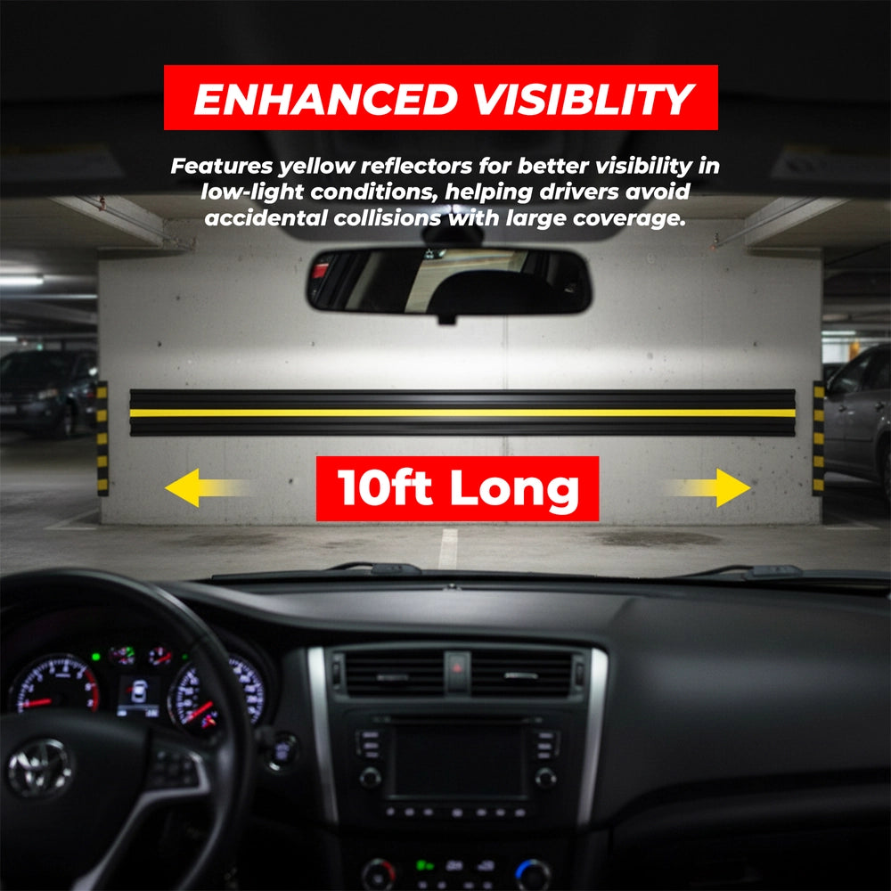 3 Meter Wall Guard Protector | Heavy Duty Garage & Parking Wall Bumper - Black & Yellow | 300× 20× 2.5CM