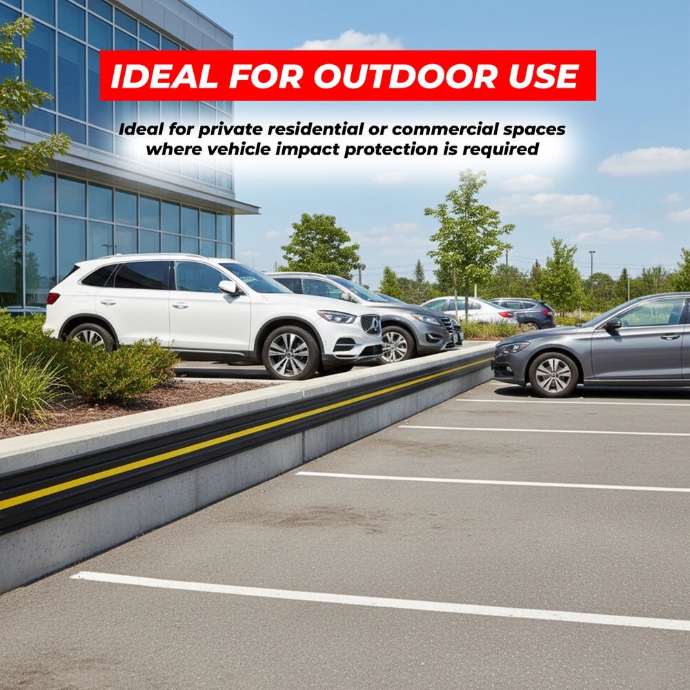 3 Meter Wall Guard Protector | Heavy Duty Garage & Parking Wall Bumper - Black & Yellow | 300× 20× 2.5CM