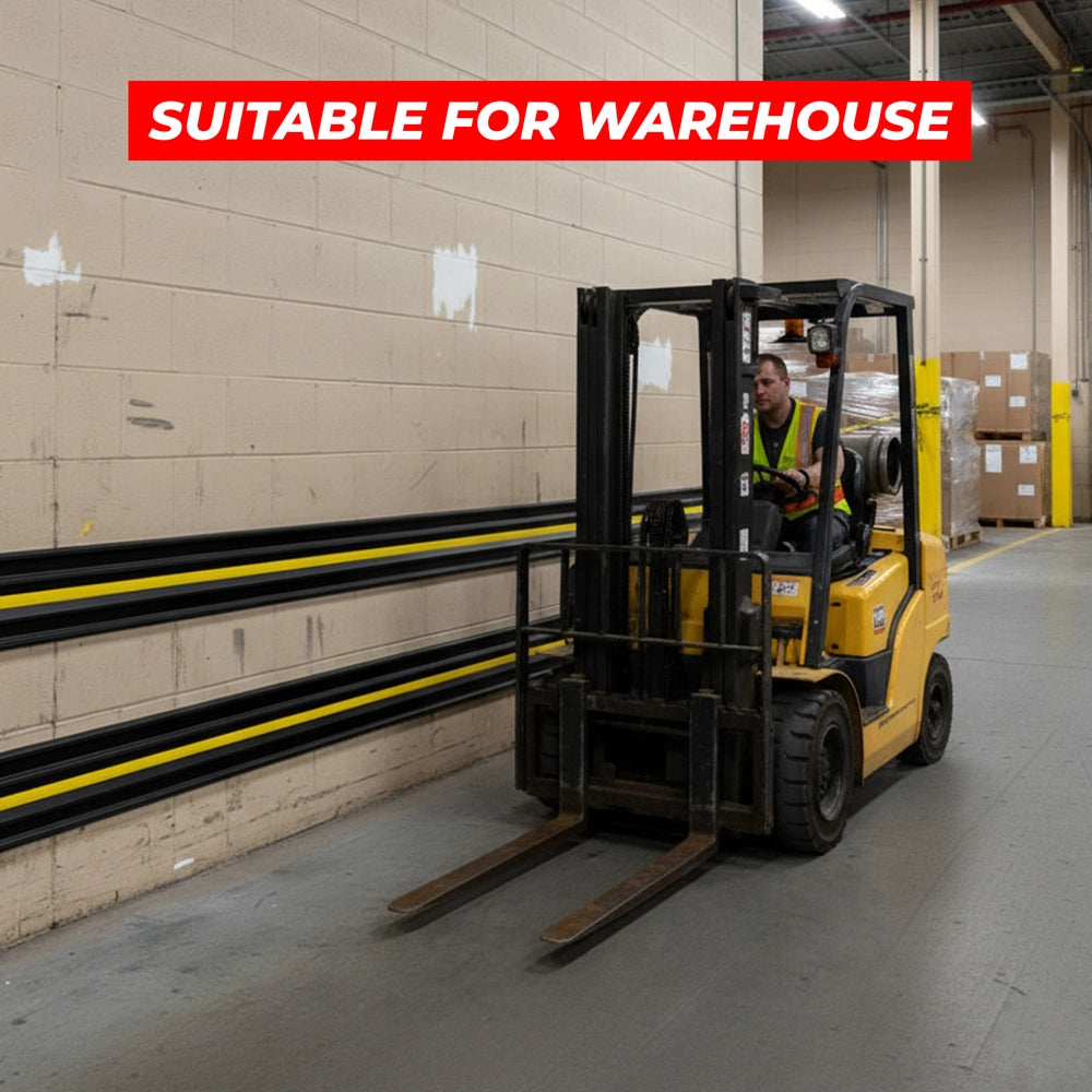 3 Meter Wall Guard Protector | Heavy Duty Garage & Parking Wall Bumper - Black & Yellow | 300× 20× 2.5CM