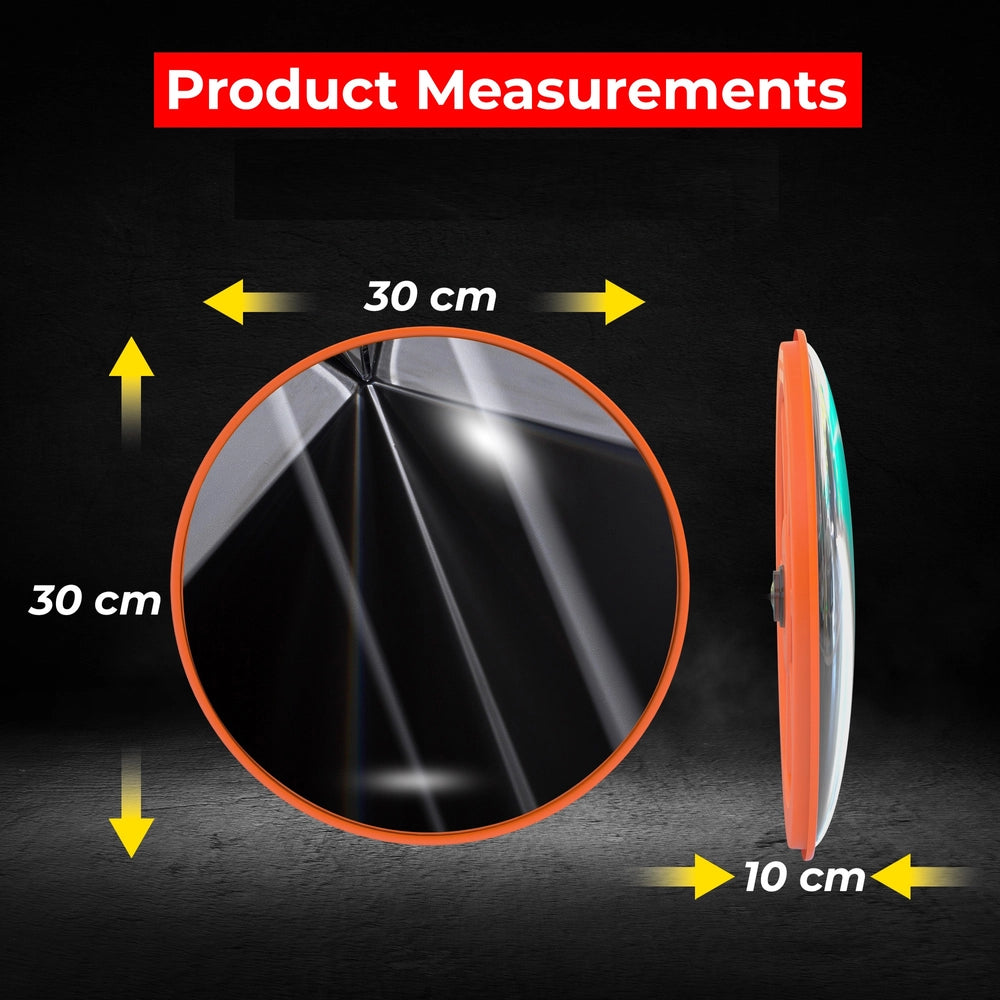 30CM Convex Safety Mirror Orange | Wide Angle Indoor Security Mirror