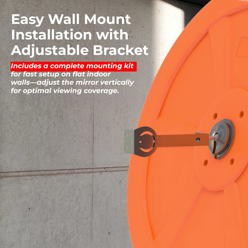 30CM Convex Safety Mirror Orange | Wide Angle Indoor Security Mirror