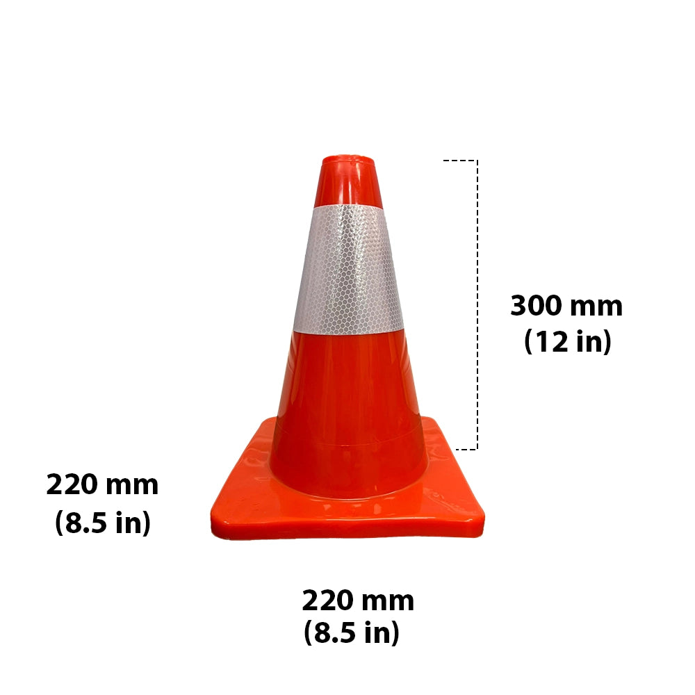 30CM Reflective Safety Cone | Flexible PVC Training Cone – Orange