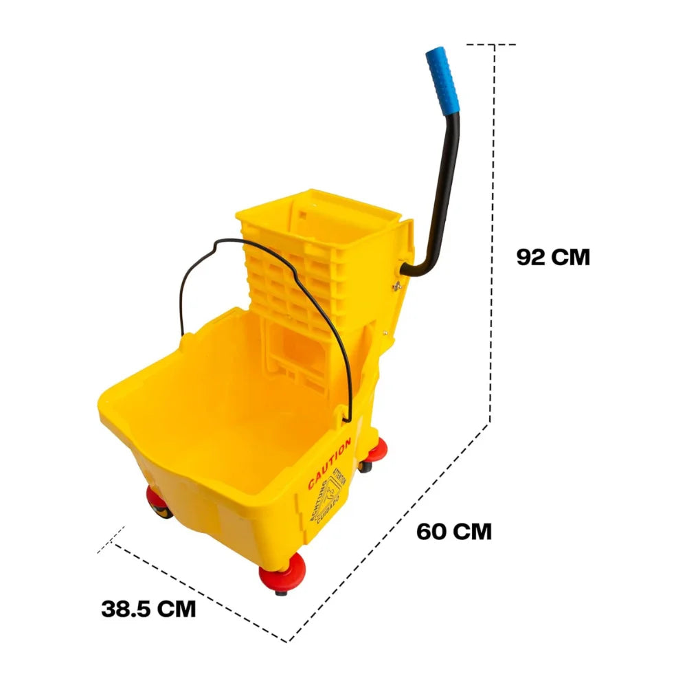 36L Kentucky Mop Bucket with Wringer | Yellow Cleaning Trolley