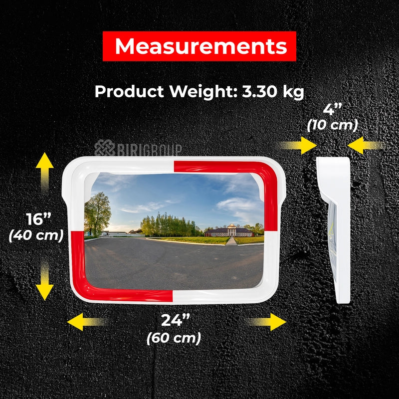 High Quality Convex Safety Mirror 40x60CM | Rectangular Wide Angle Security Mirror