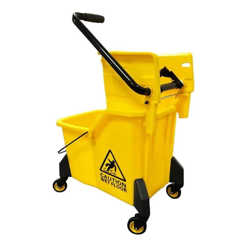42L Kentucky Mop Bucket with Wringer | Yellow Cleaning Trolley on Wheels