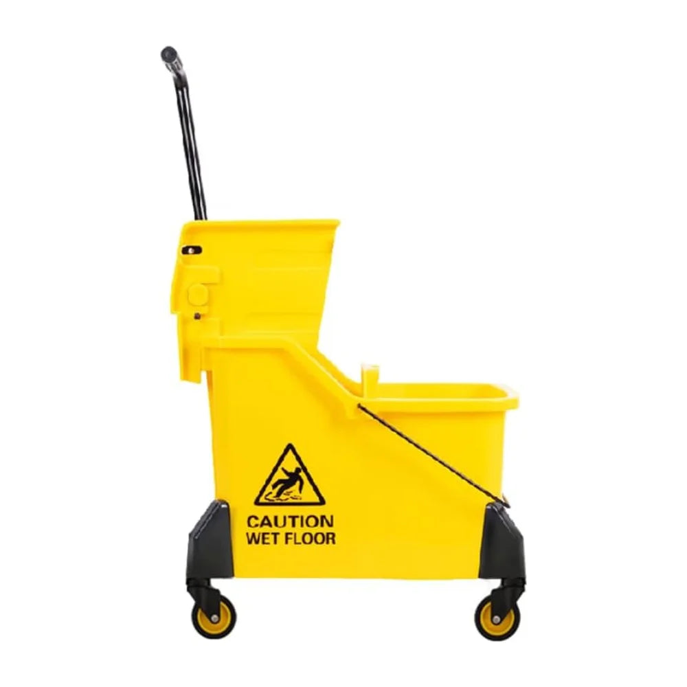 42L Kentucky Mop Bucket with Wringer | Yellow Cleaning Trolley on Wheels
