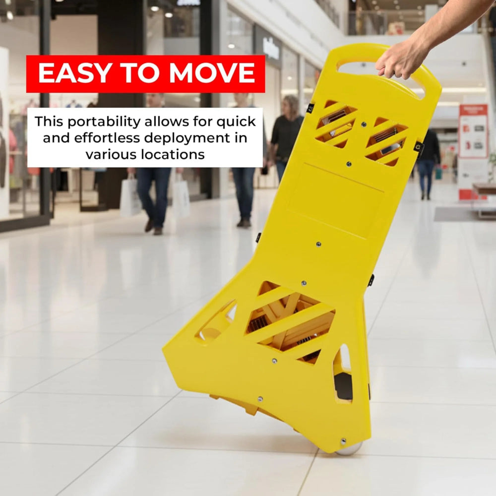Expandable Safety Barrier 4Meter | Yellow Extendable Crowd Control Barrier with Wheels