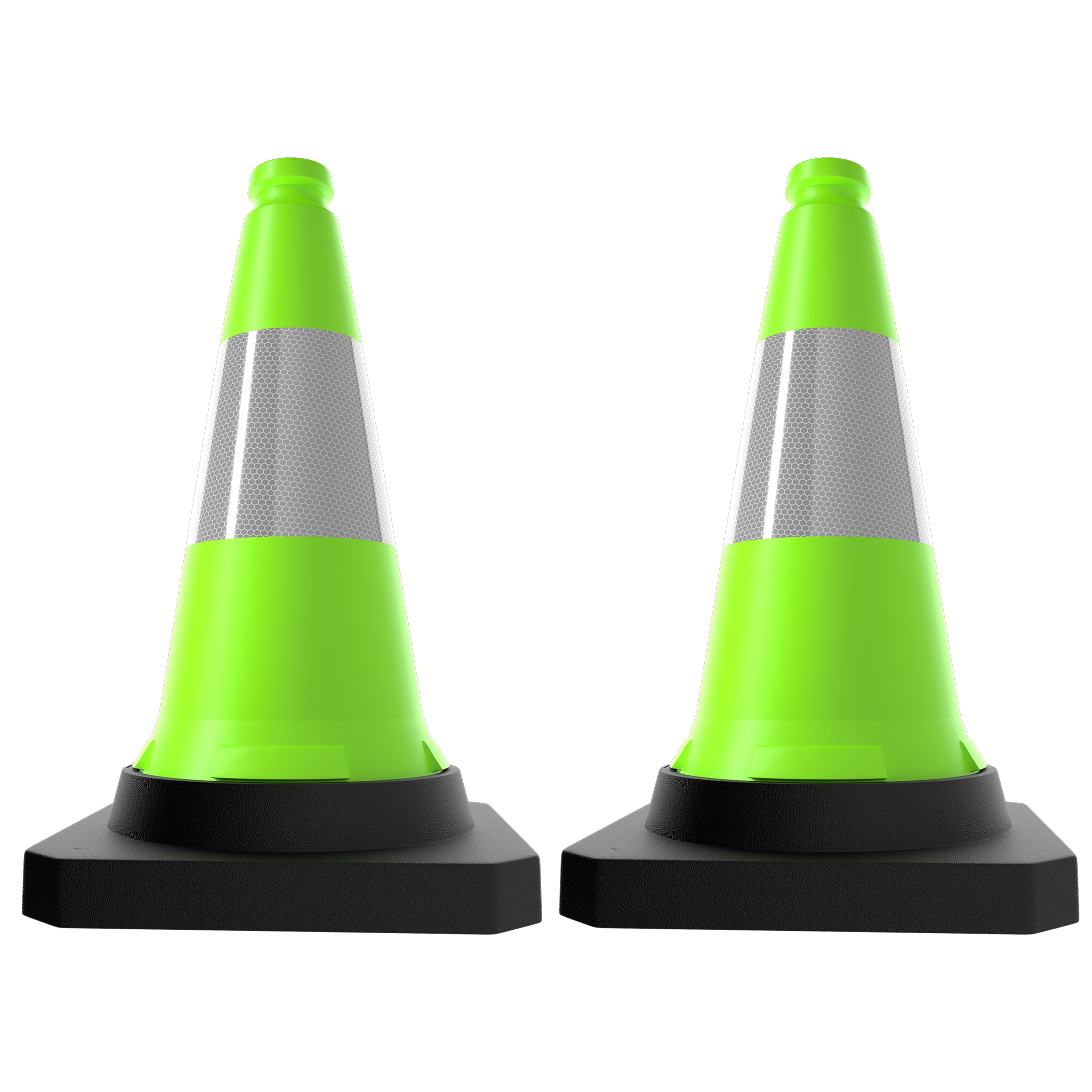 500mm Green Traffic Cone High Visibility Reflective