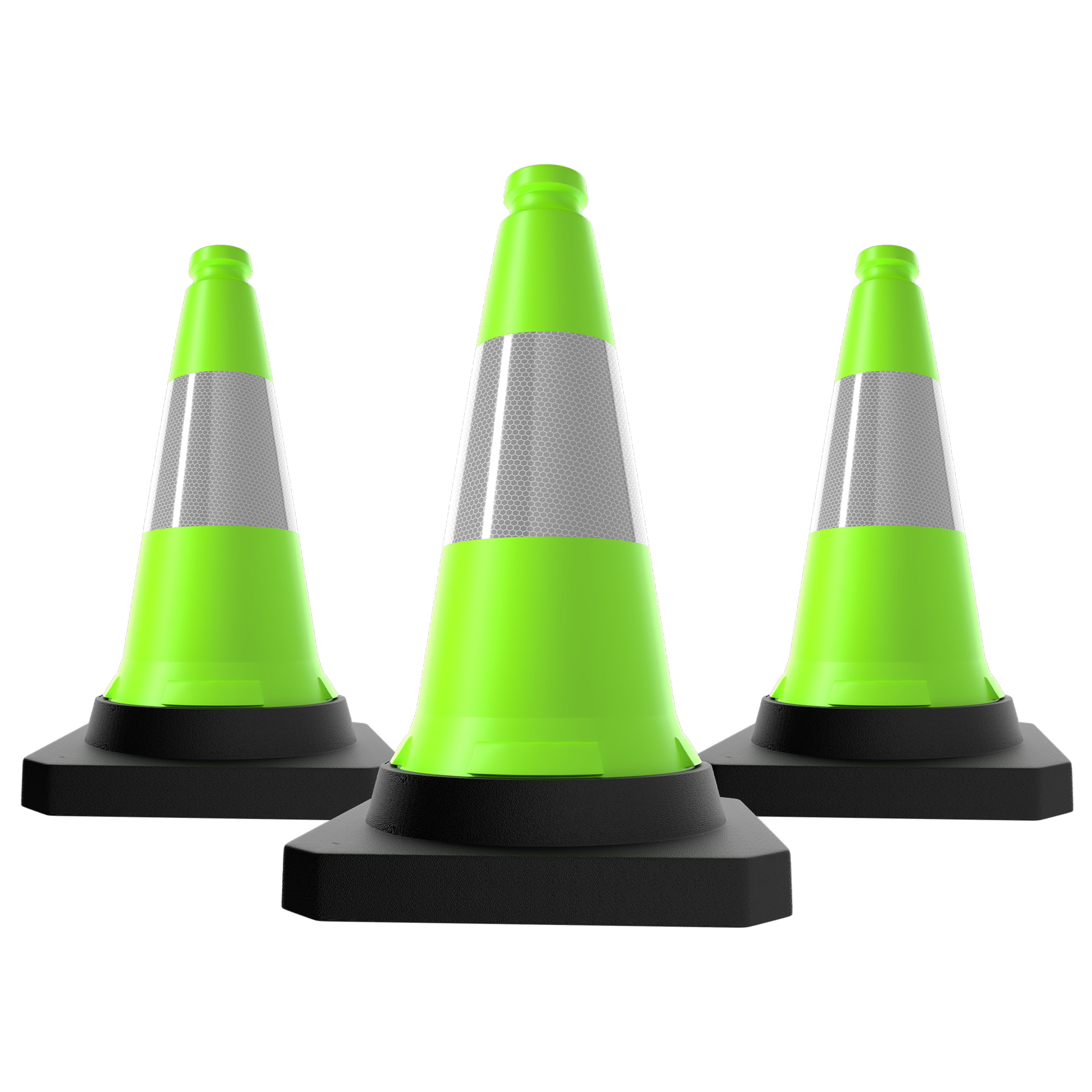 500mm Green Traffic Cone High Visibility Reflective