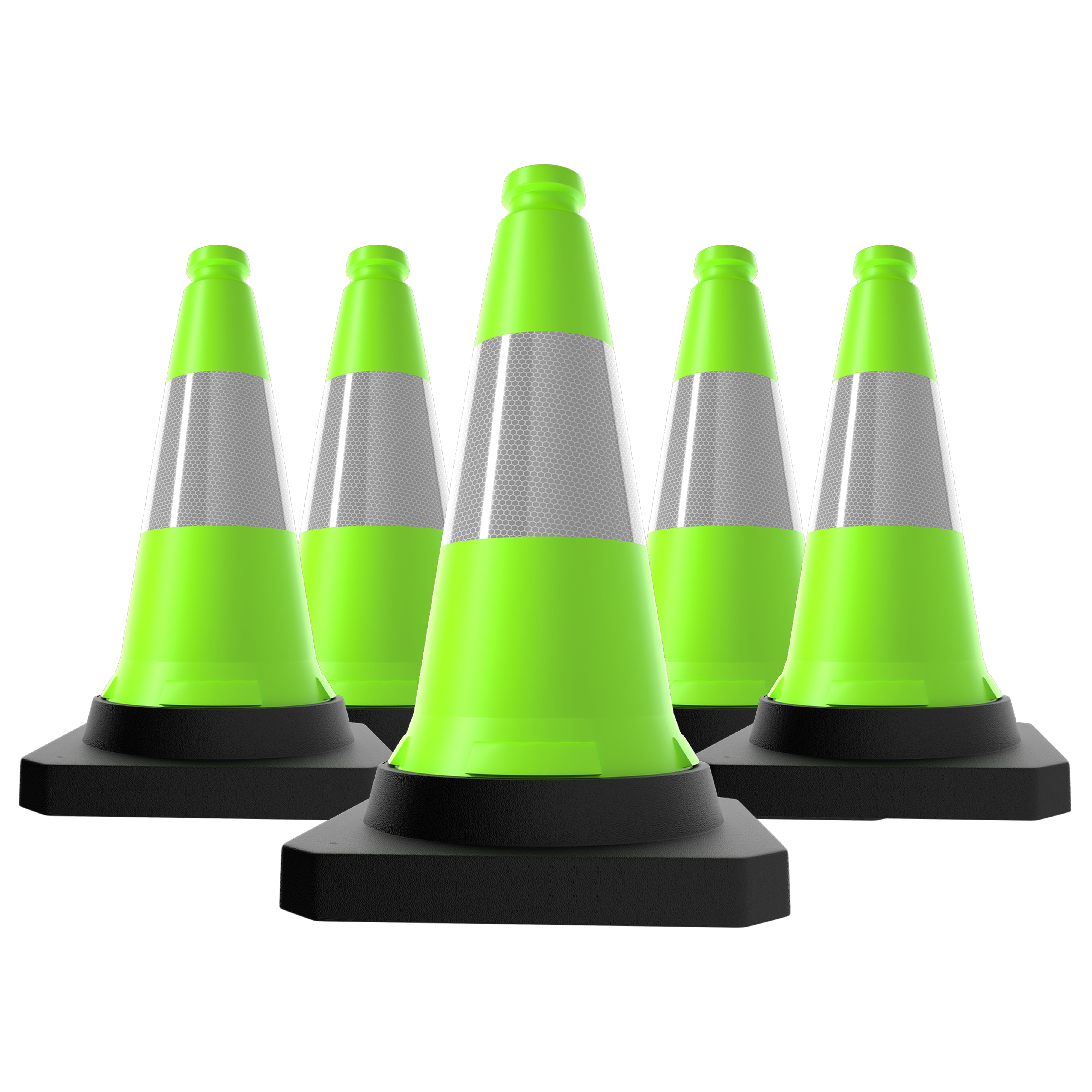 500mm Green Traffic Cone High Visibility Reflective