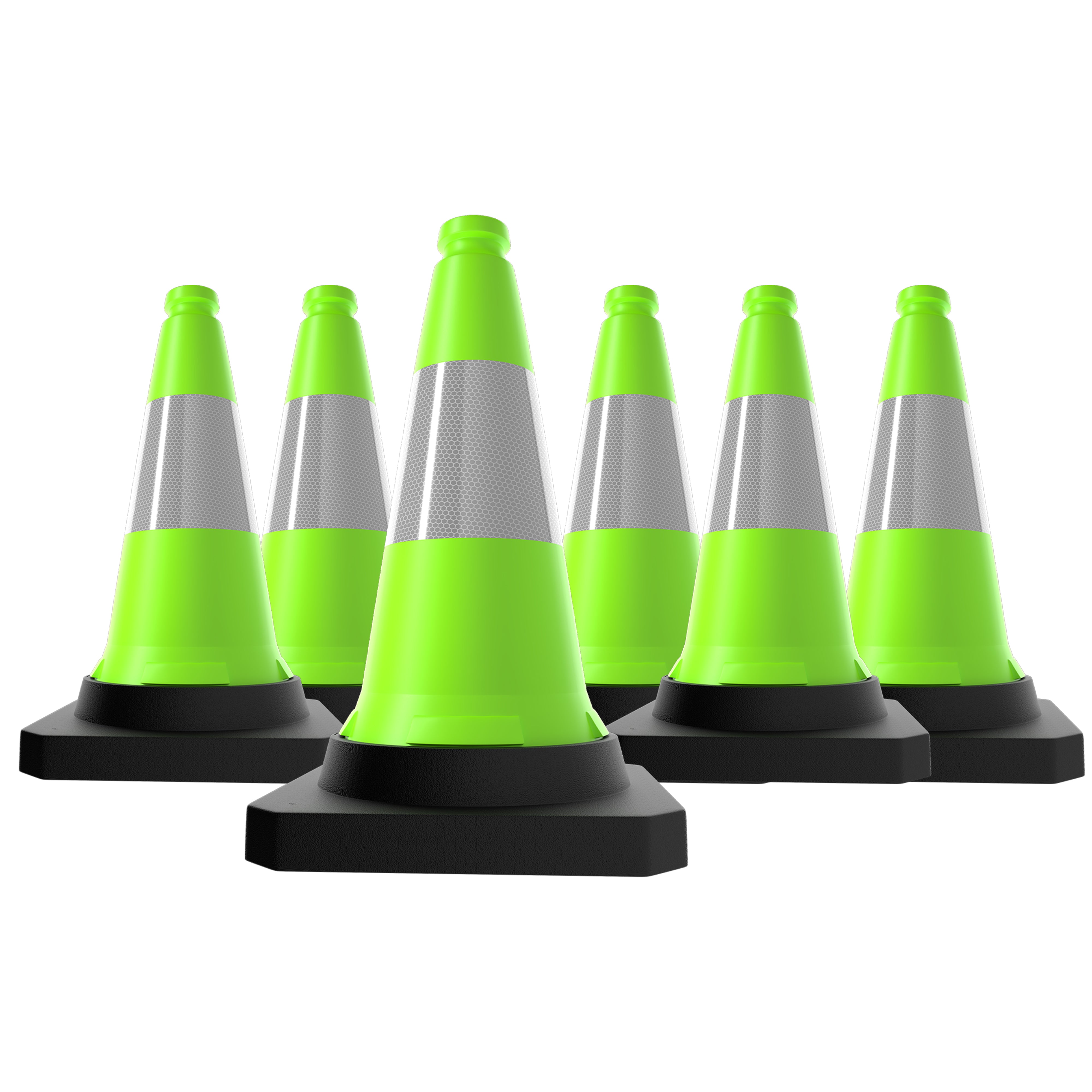 500mm Green Traffic Cone High Visibility Reflective