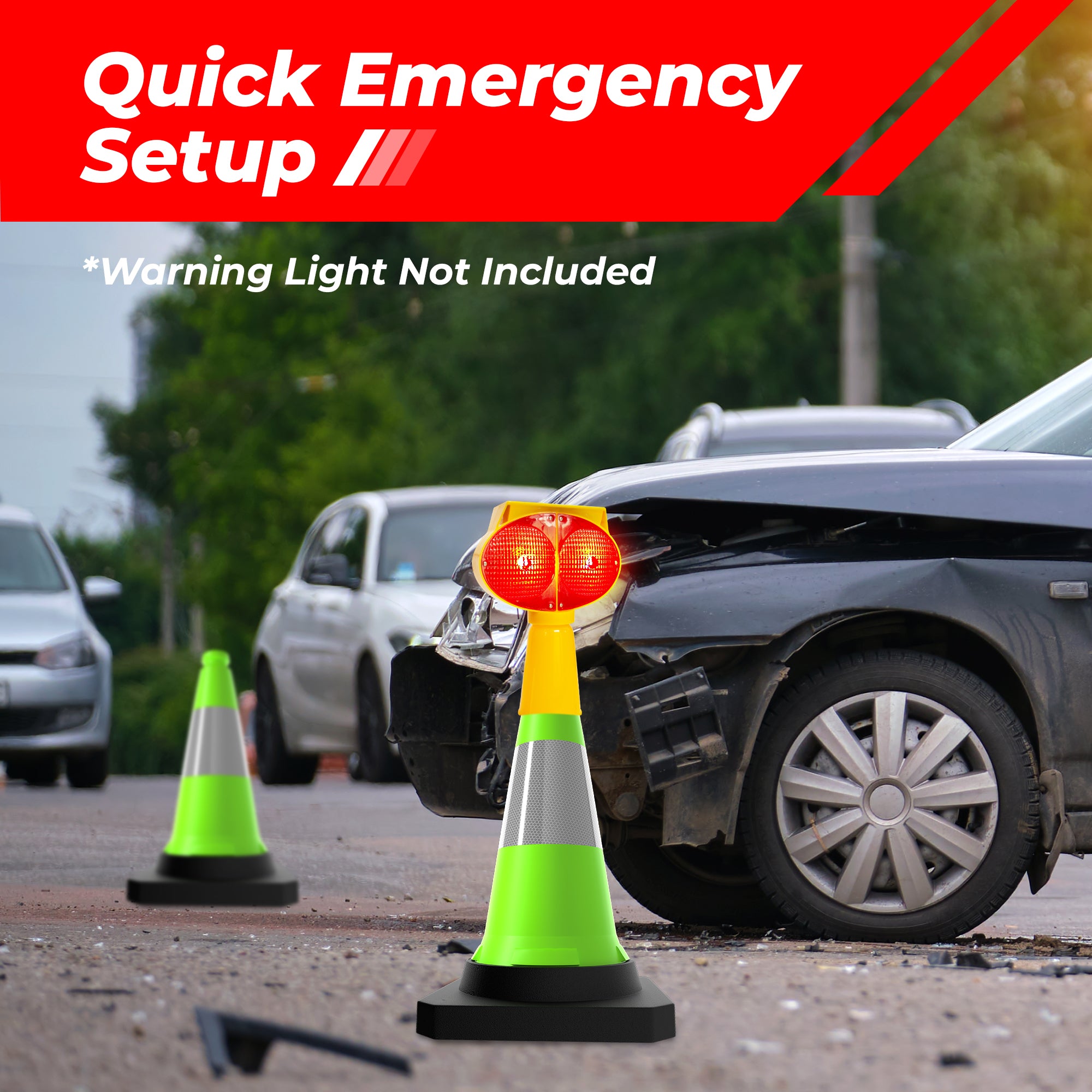 500mm Green Traffic Cone High Visibility Reflective