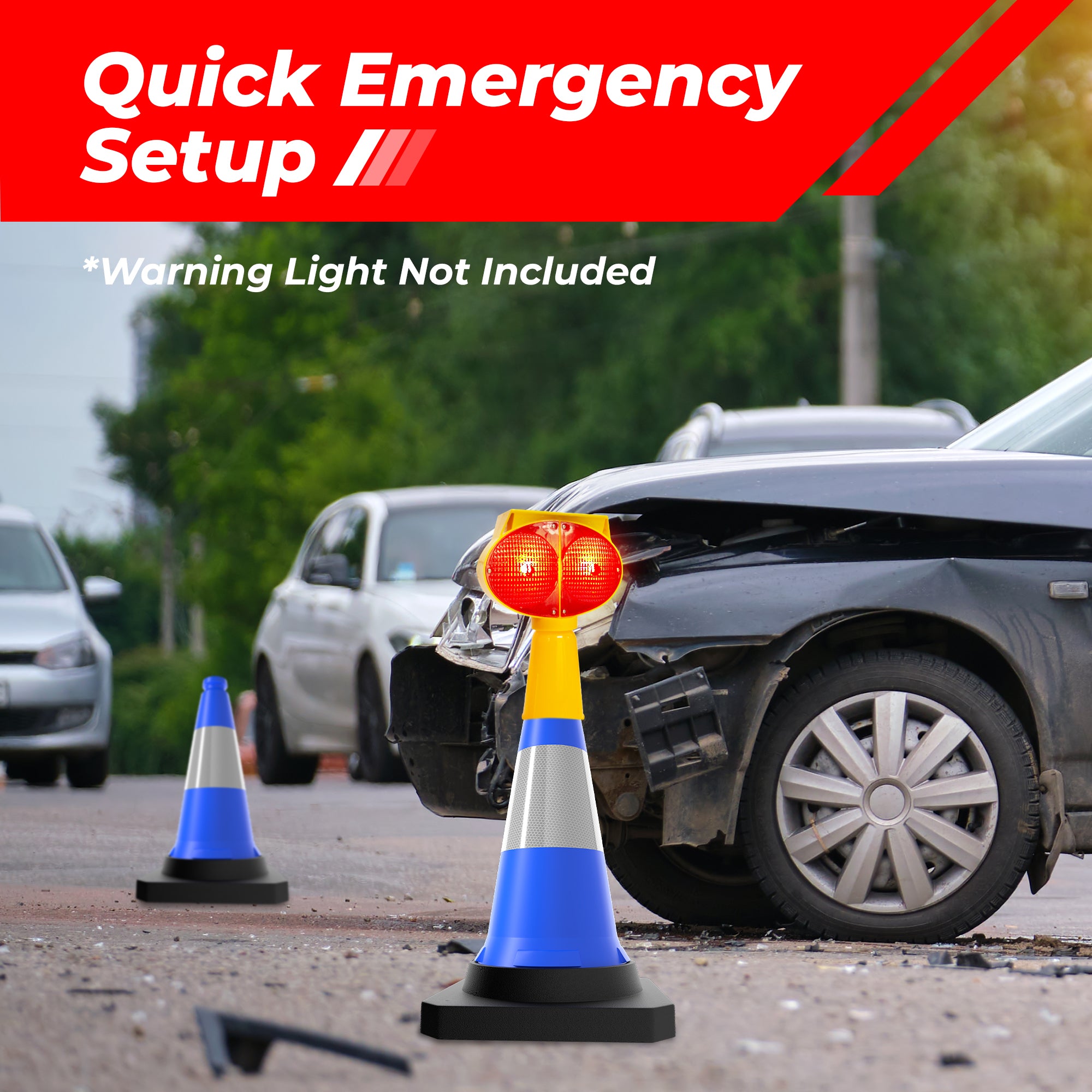 500mm Blue Traffic Cone High Visibility Reflective