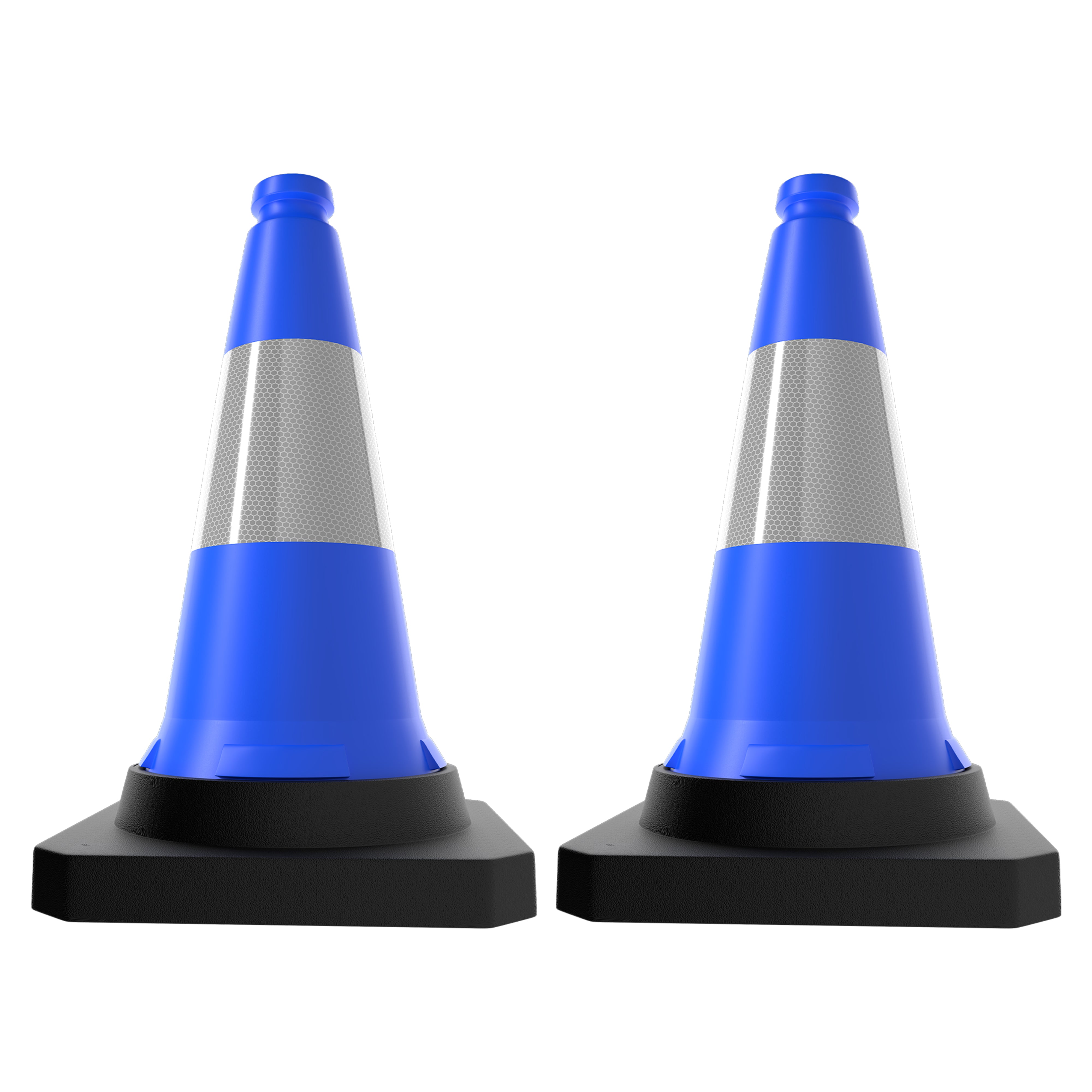500mm Blue Traffic Cone High Visibility Reflective
