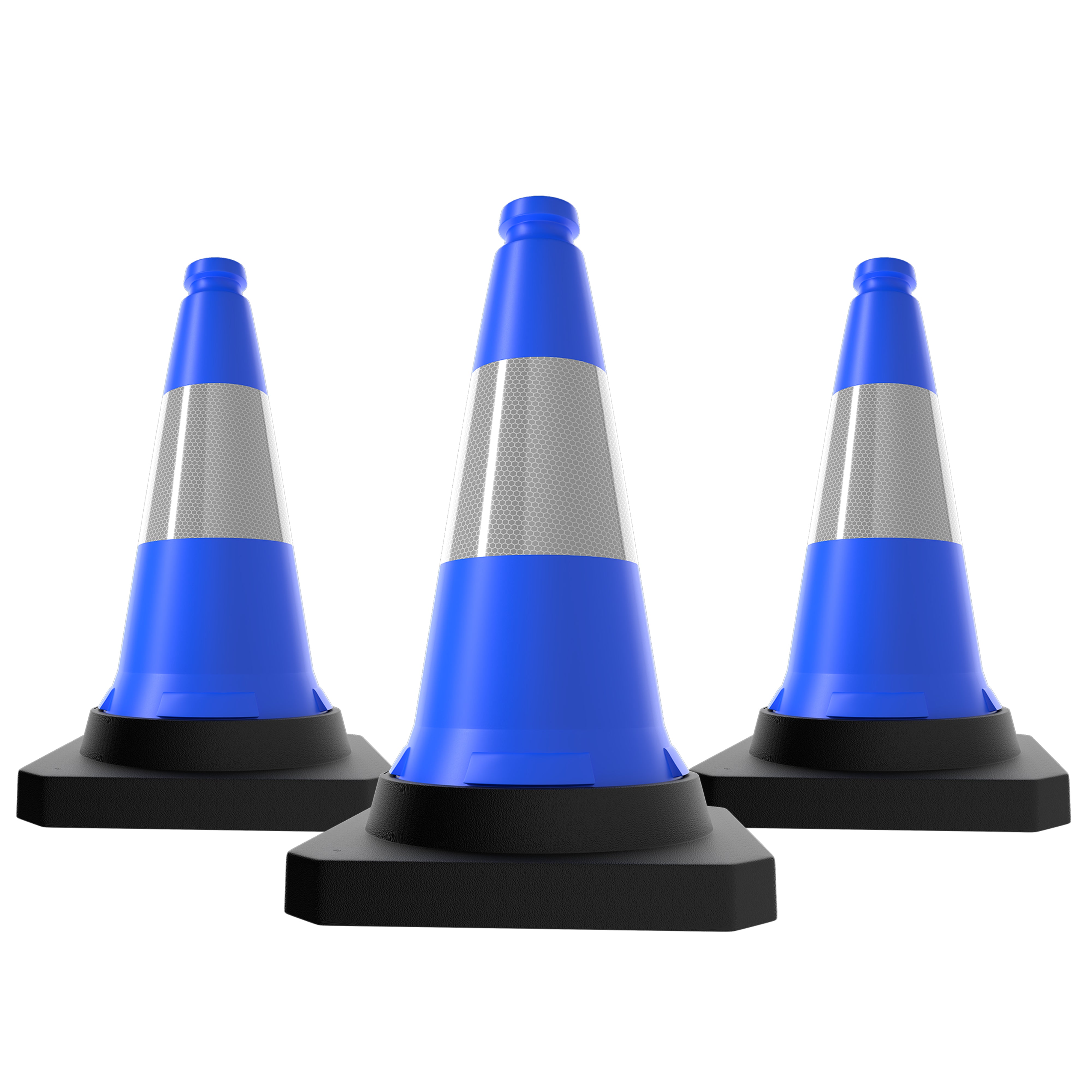 500mm Blue Traffic Cone High Visibility Reflective