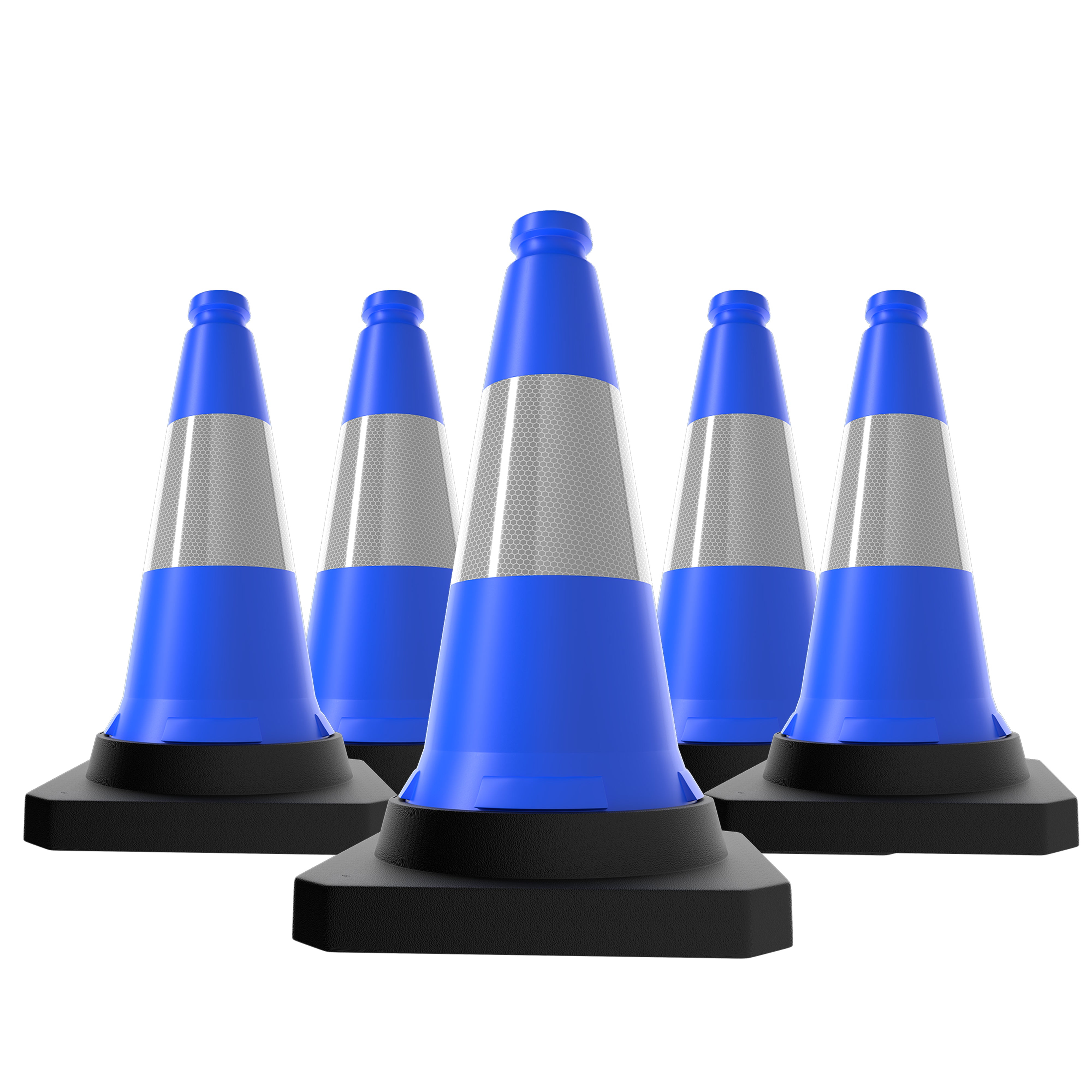 500mm Blue Traffic Cone High Visibility Reflective