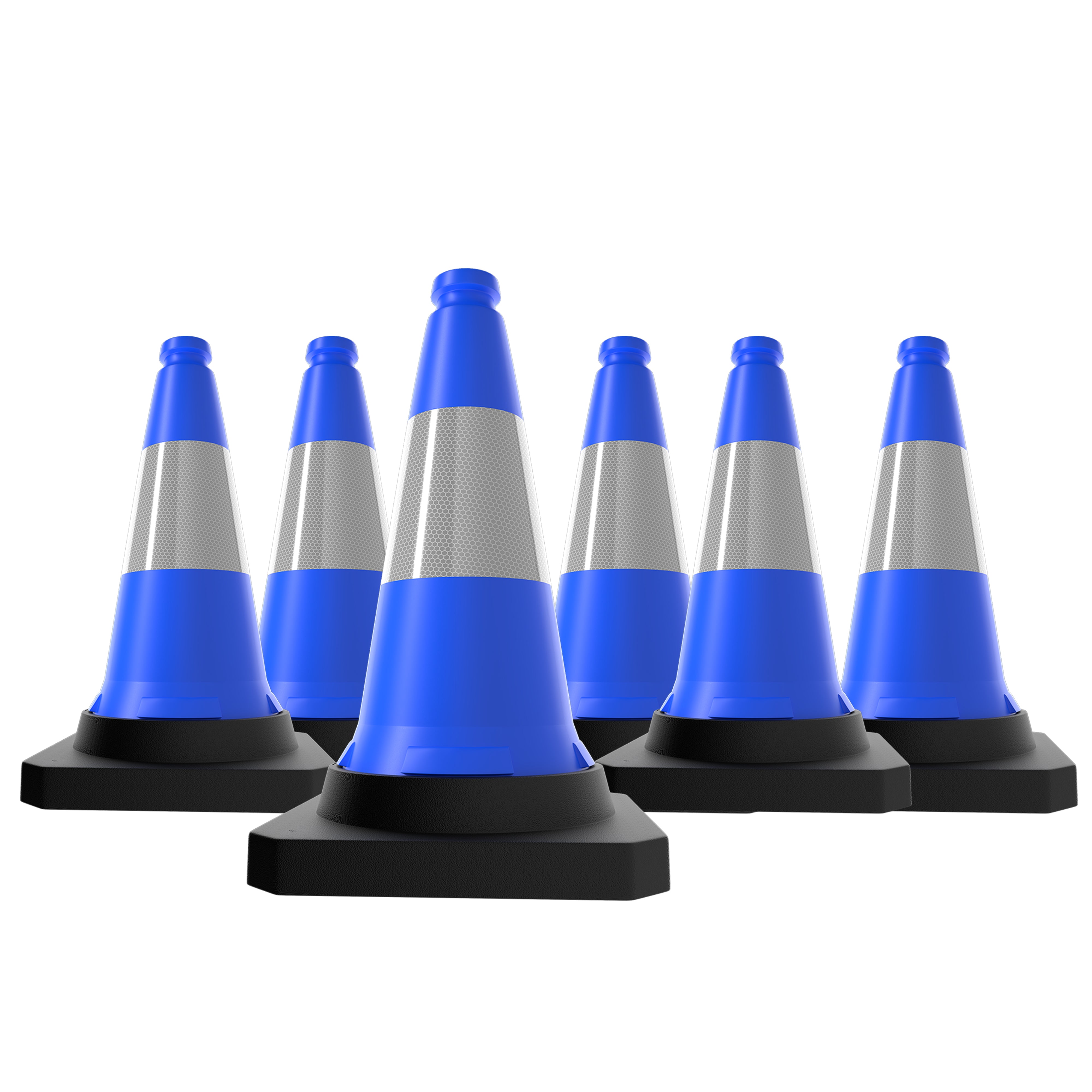500mm Blue Traffic Cone High Visibility Reflective
