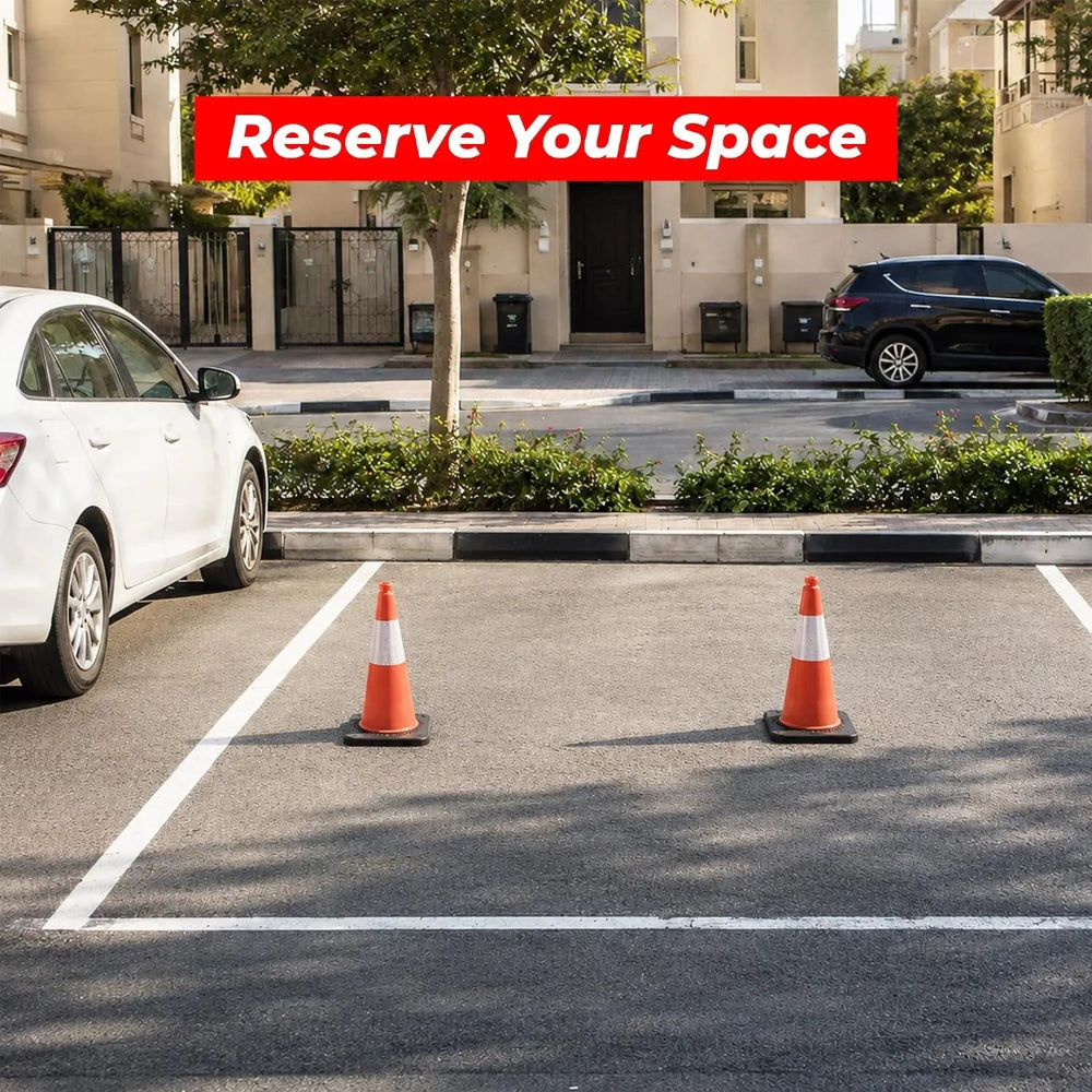 traffic cone used in parking area 