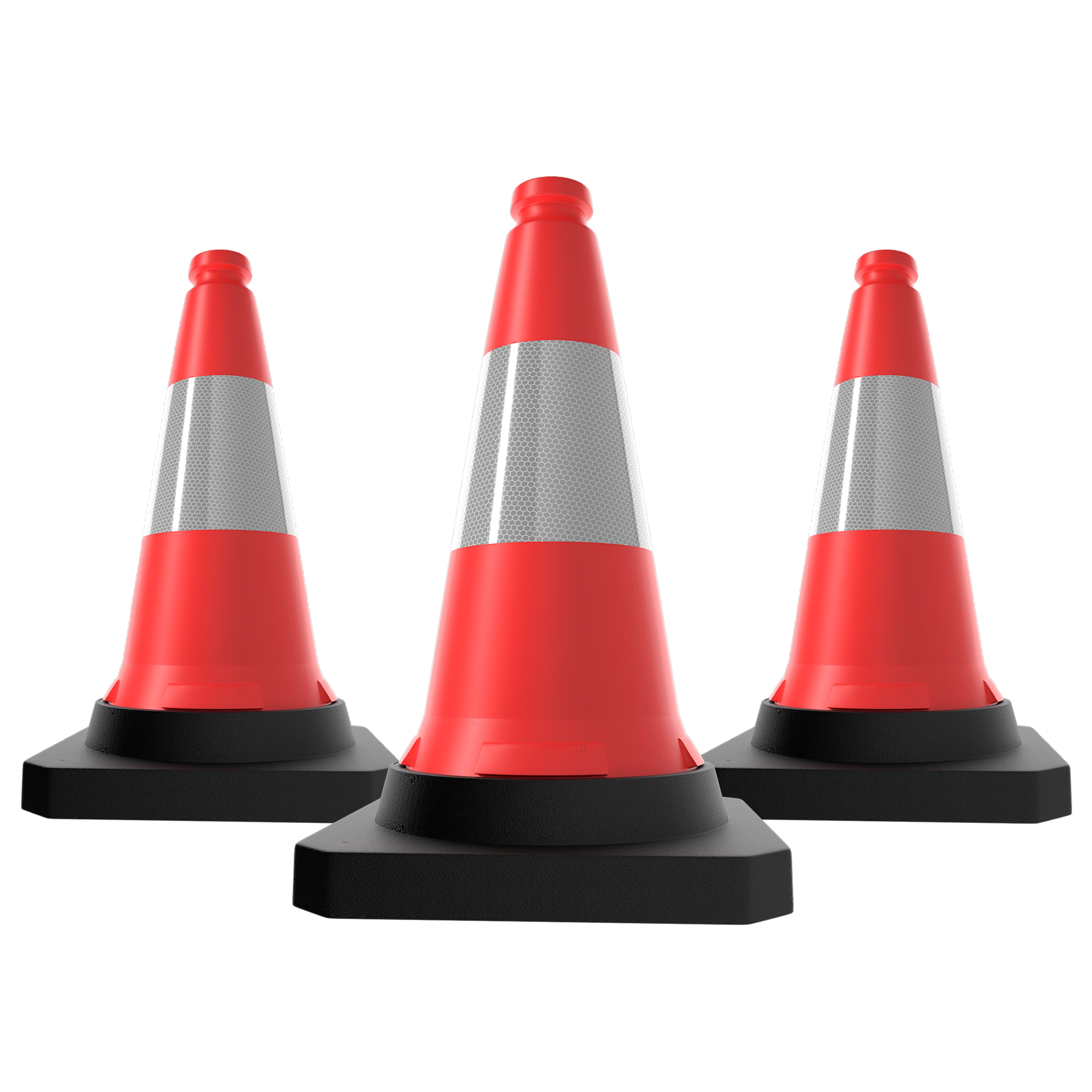 500mm Red Traffic Cone High Visibility Reflective