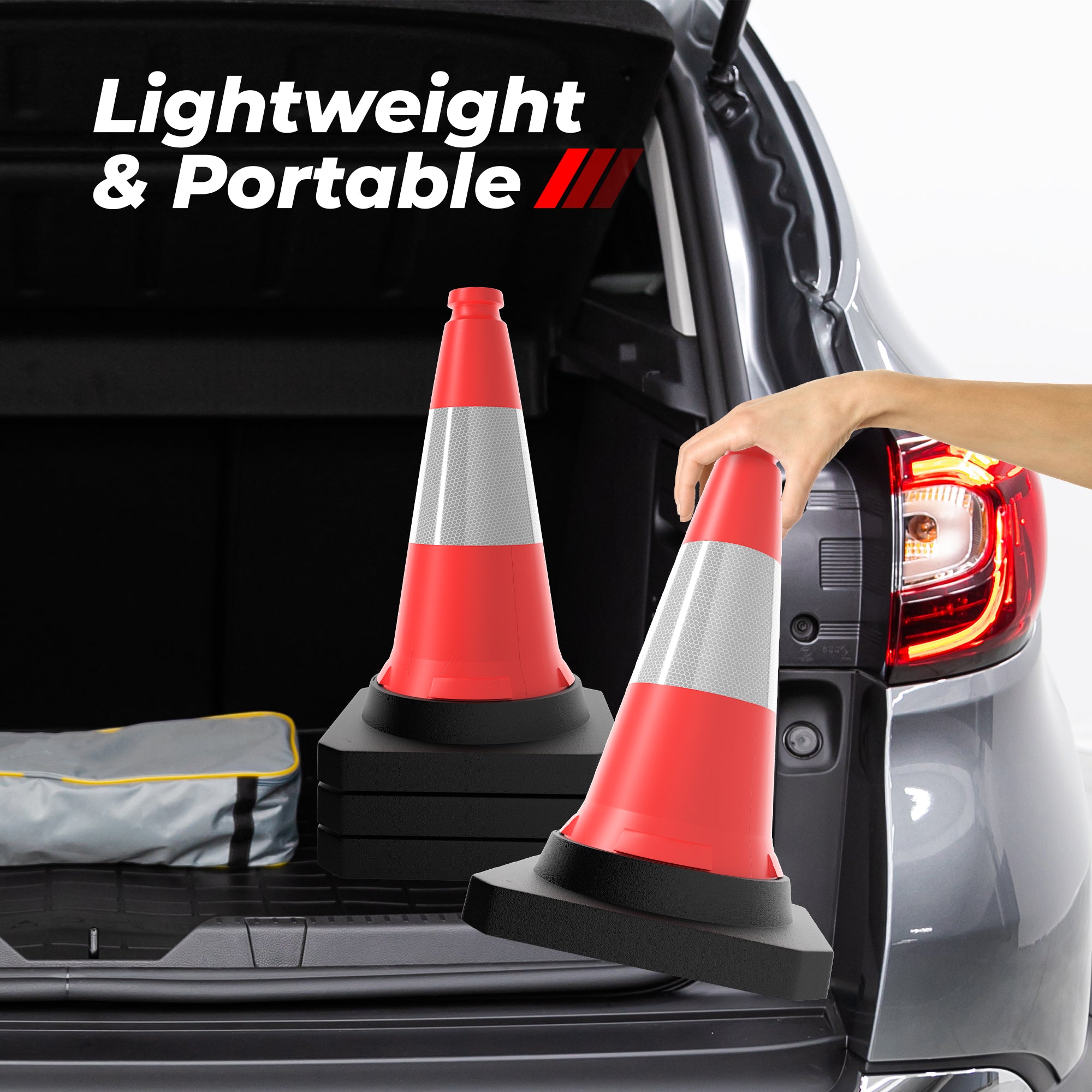500mm Red Traffic Cone High Visibility Reflective