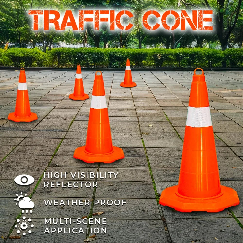 50CM Traffic Cone | Unbreakable PVC Reflective Safety Cone – Orange
