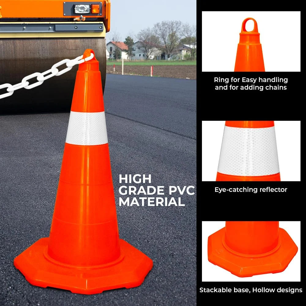50CM Traffic Cone | Unbreakable PVC Reflective Safety Cone – Orange