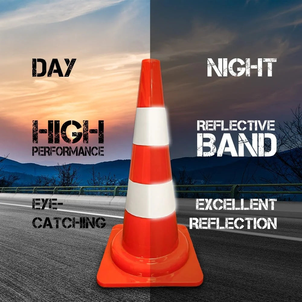 55cm PVC flexible safety cone with reflective collar for traffic control