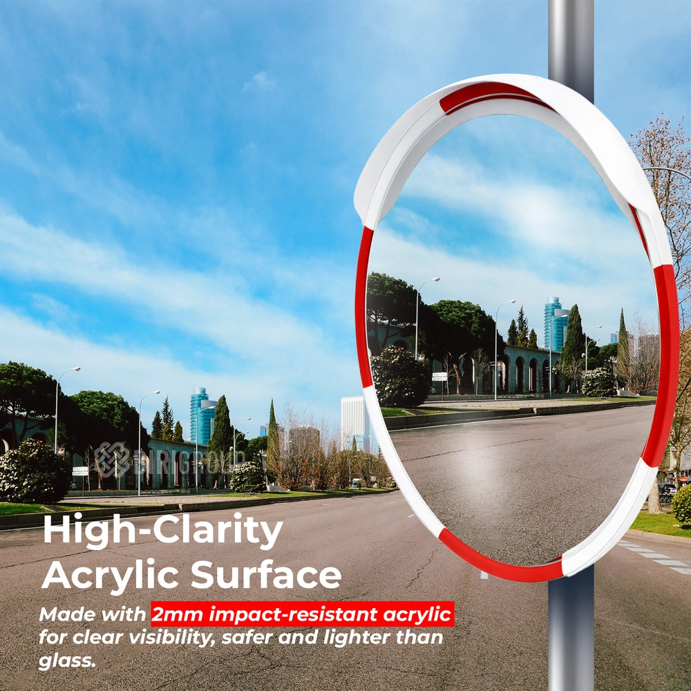 60CM Convex Safety Mirror | Wide Angle Security Mirror for Parking & Driveways