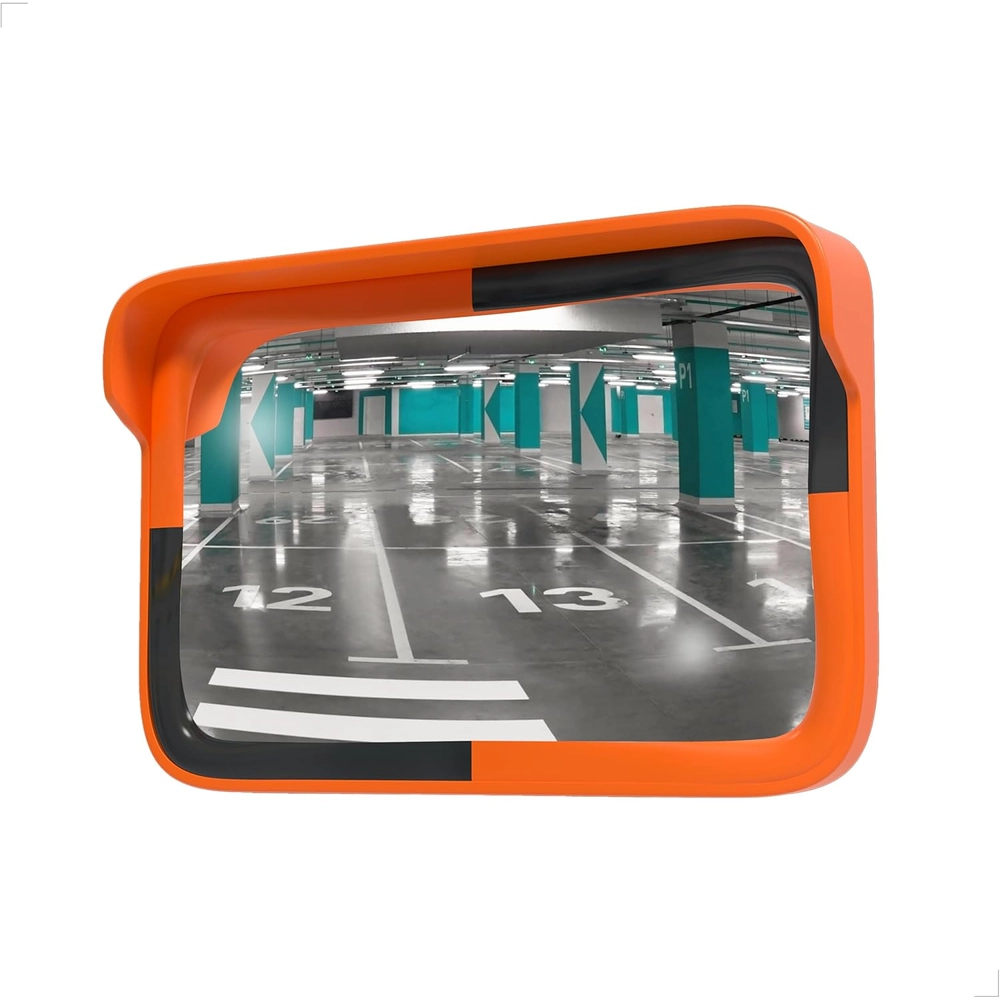 Convex Safety Mirror - Orange | 80×60CM Rectangular Wide Angle Blind Spot Mirror