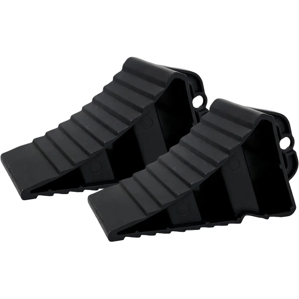 Berry Black Plastic Wheel Chock with Handle | Lightweight Non-Slip Wheel Stopper