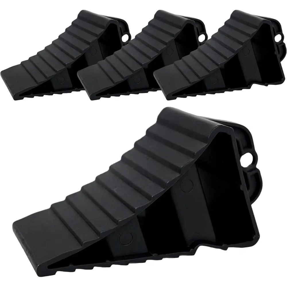 Berry Black Plastic Wheel Chock with Handle | Lightweight Non-Slip Wheel Stopper