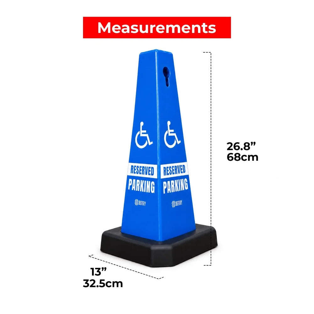 Berry Reserved Parking Cone 67CM Blue with Weighted Base