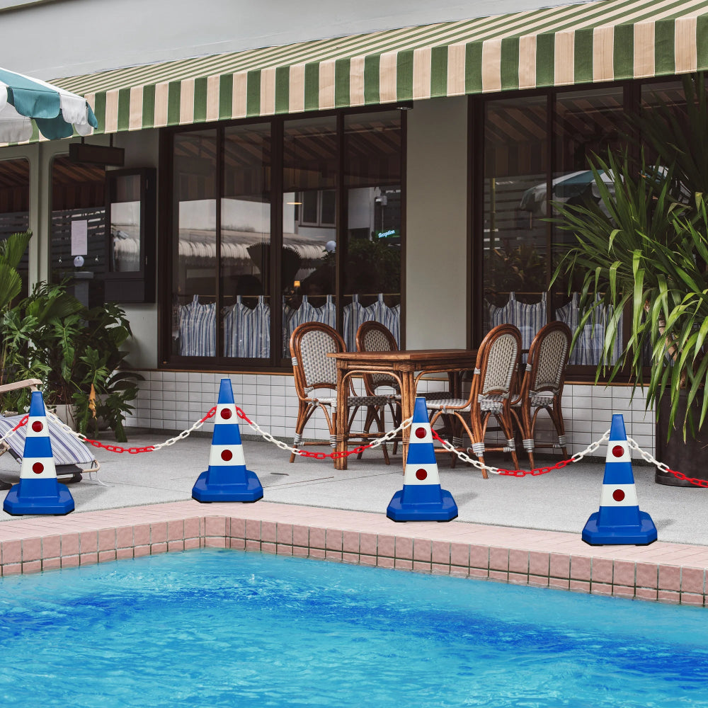 62CM Traffic Cone with Rubber Base | Blue Reflective Safety Cone