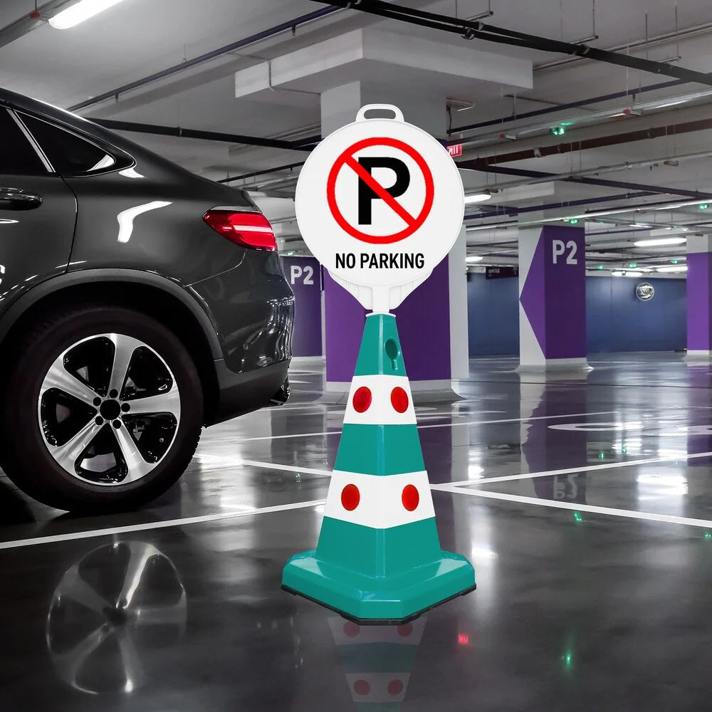 62CM Traffic Cone Green | Weighted Reflective Safety Cone