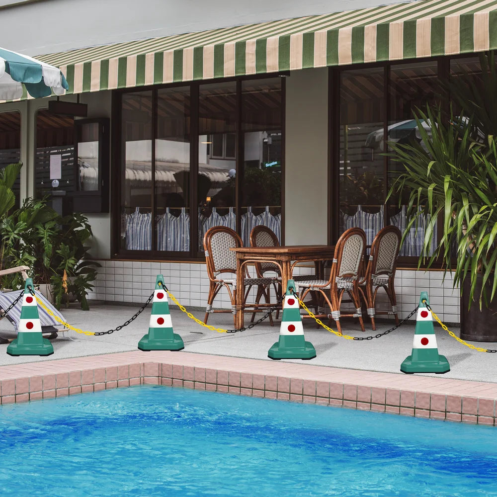 62CM Traffic Cone Green | Weighted Reflective Safety Cone