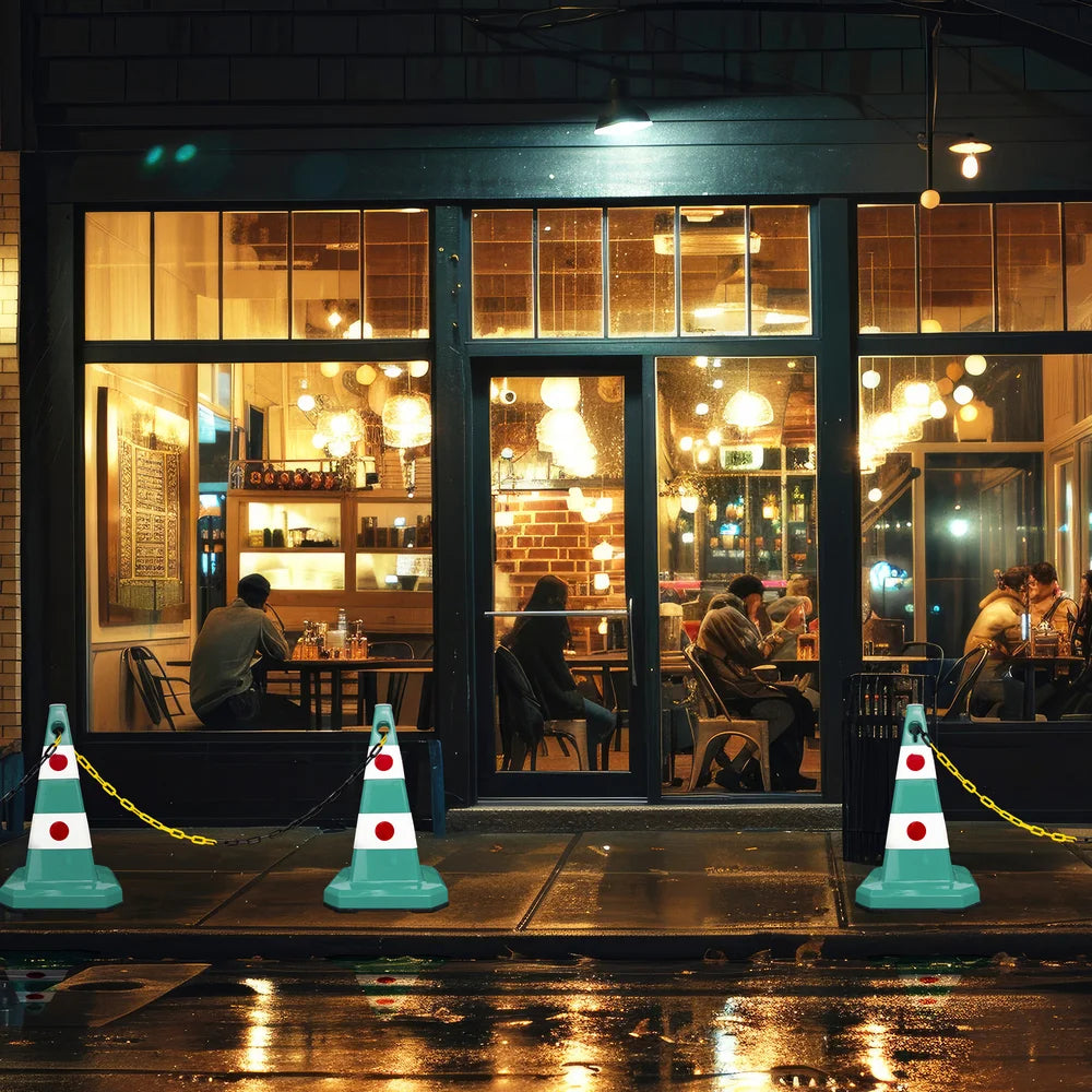 62CM Traffic Cone Green | Weighted Reflective Safety Cone