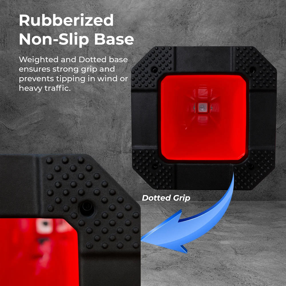 62CM Traffic Cone Red | Weighted Reflective Safety Cone