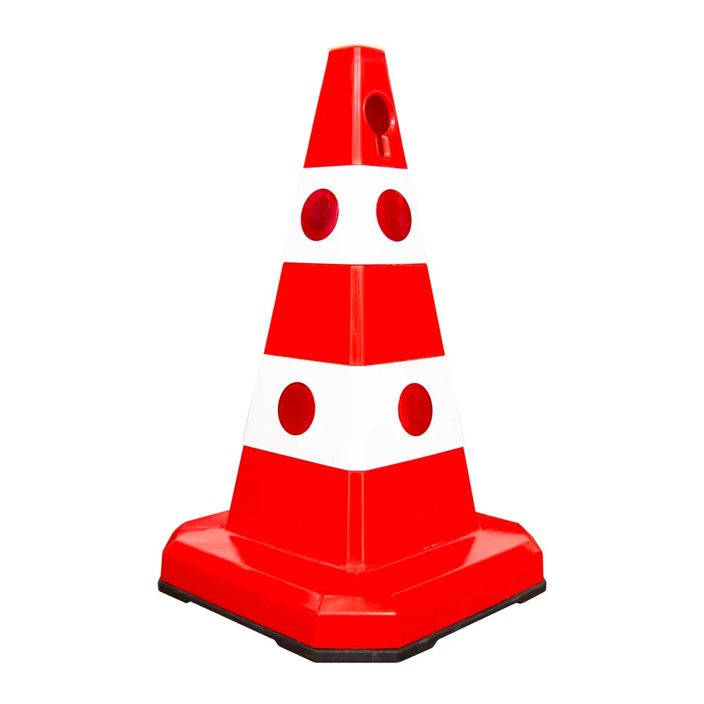 62CM Traffic Cone Red | Weighted Reflective Safety Cone