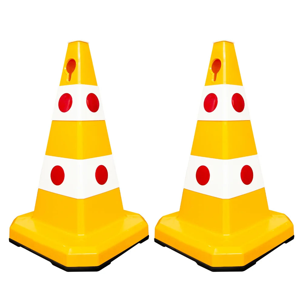 62CM Traffic Cone Yellow | Weighted Reflective Safety Cone