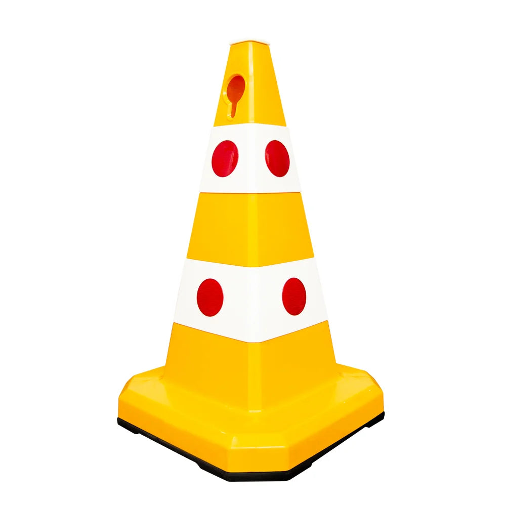 62CM Traffic Cone Yellow | Weighted Reflective Safety Cone