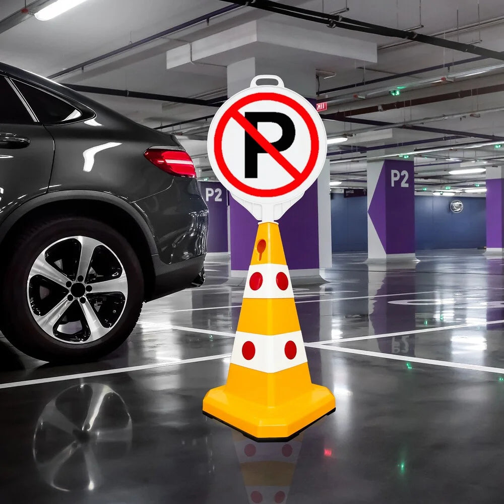 62CM Traffic Cone Yellow | Weighted Reflective Safety Cone